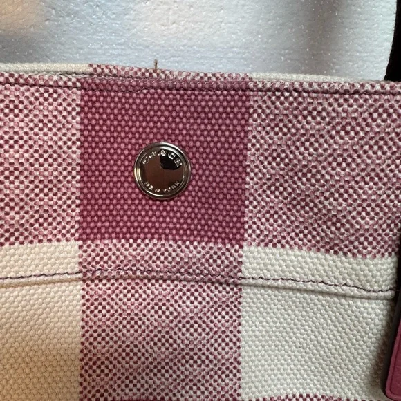 Coach Pink and White Plaid Tote Bag with matching Wallet - Picture 13 of 14